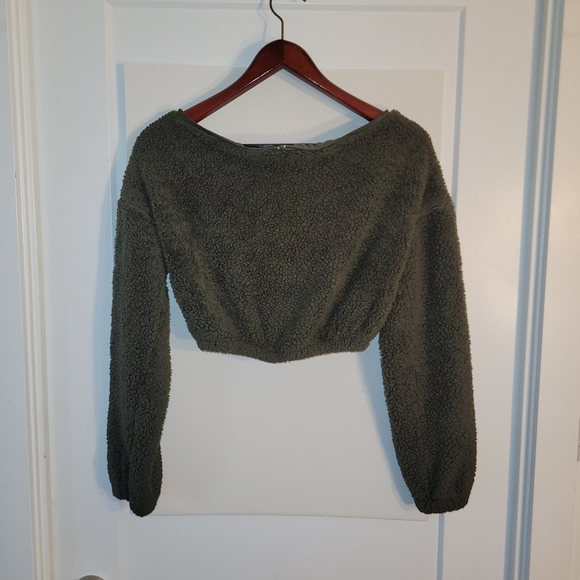 LA Barbie Croptop Zipper Sweater, Womens Medium - Picture 4 of 7